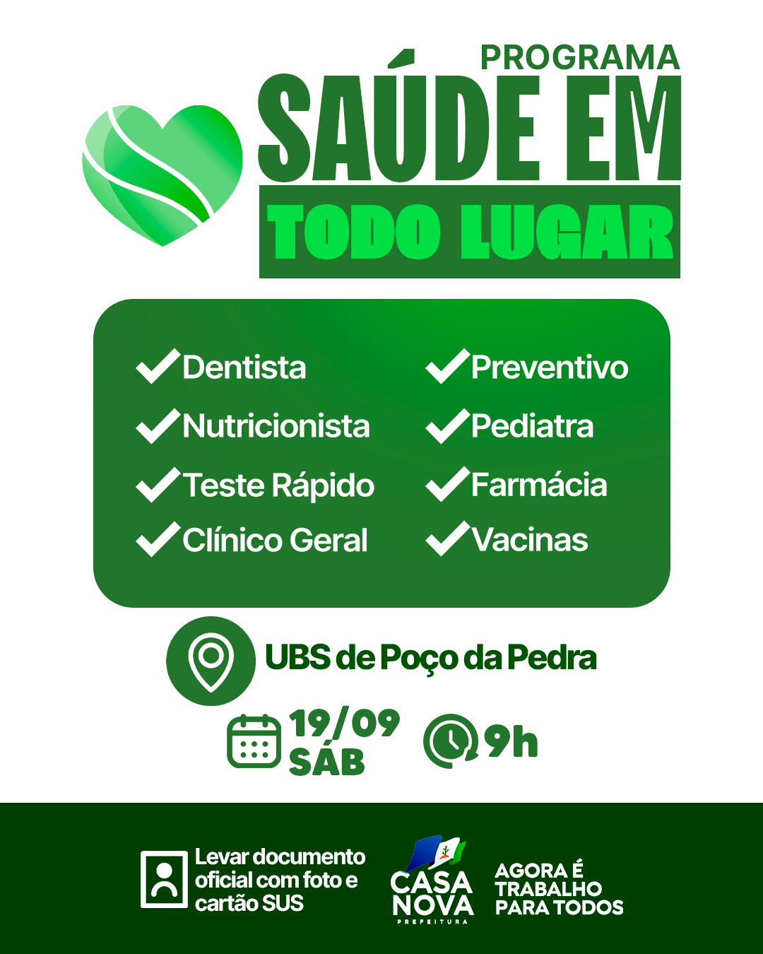Saúde em Todo Lugar: Poço da Pedra e Luiz Viana recebem atendimentos de saúde especializada neste fim de semana
